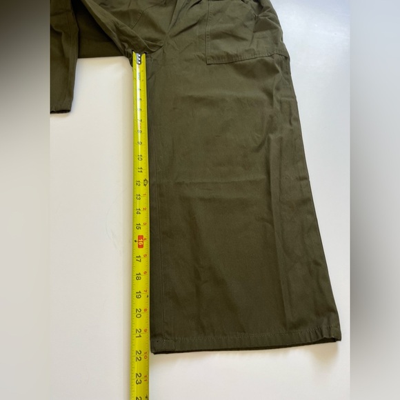 O.N.S. ONS One Nice Shop Cropped Pants Cotton Green Size Large - Picture 8 of 9